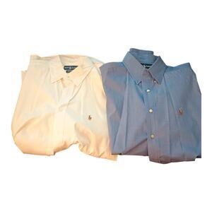 Ralph Lauren 2 Colored Ponies Long Sleeve Shirt Men's 16 1/2-36 Yarmouth Cotton